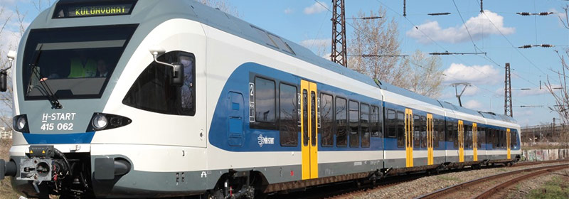 Train from Budapest to Balaton lake 