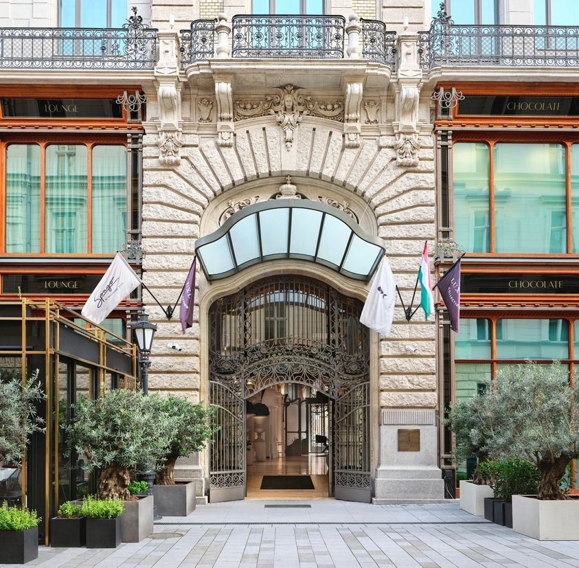 Matild Palace Hotel - original facade, ornamental details, and other architectural features.